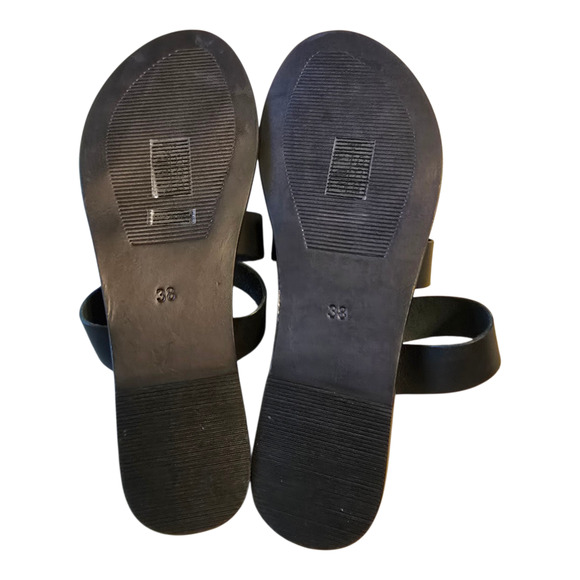 Chelsea Crew Trigg Leather Slide Sandal Womens Size 7 Black Vacation Beach NIB - Picture 9 of 11